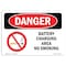 Signmission OSHA Sign, Battery Charging Area No Smoking, 18in X 12in Rigid Plastic, 12" W, 18" L, Landscape OS-DS-P-1218-L-1040 - alternate 1